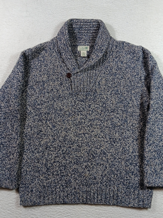 L.L. Bean Other - L.L. Bean Sweater Mens Large Shawl Collard Marled Lambswool Fisherman